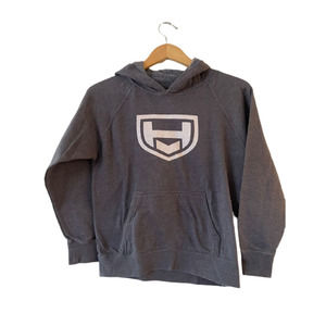 Fodada Independent Trading Co Kids Size M Raglan Hooded Pullover Sweatshirt Gray